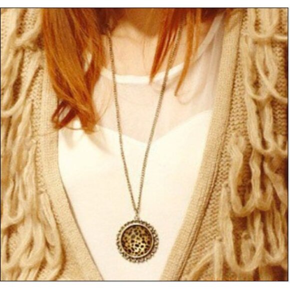 Women's Leopard Antique Gold Vintage Necklace Pendent Chain Necklace - Picture 10 of 10